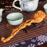 黄杨木雕如意 节节高升灵芝竹子手工雕刻 茶桌摆件商务礼物工艺品