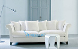特价现代简约三人沙发白色布艺宜家客厅沙发会所样板房美式家具