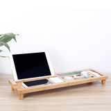 办公收纳架 创意竹木置物架电脑键盘整理架 办公室桌面杂物收纳盒
