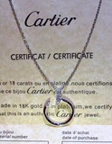 Cartier卡地亚18k白玫瑰金首尾带满钻钉子吊坠男女明星款锁骨项链