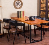 美式loft铁艺做旧咖啡厅桌椅卡座沙发桌椅组合复古酒吧桌椅工业风