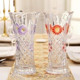 欧式彩色桌面大花瓶 玻璃富贵竹花瓶玫瑰花插 家居客厅摆件