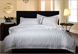 宾馆酒店布草床上用品 医院旅馆缎条被套床单枕套罩三四件套批发