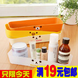 日式轻松熊抽屉餐具收纳盒 长方形无盖塑料盒子办公室桌面整理盒