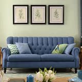 欧式真皮小户型沙发客厅组合布艺沙发现代单双三人位拉扣沙发