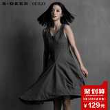 【聚】sdeer圣迪奥专柜正品女装优雅明线复古连衣裙S14381244