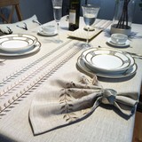 MHDD刺绣餐桌布艺 简约现代欧式茶几盖巾长方形 北欧家用圆桌台布
