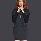 2015秋冬新款韩版女装连衣裙两件套宽松显瘦长袖休闲套装裙