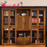 欧丹家具 书橱实木框架书柜组合书房书架大型格子柜家具书柜