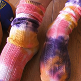 日系袜子原单正品 全棉复古民族风扎染短袜堆堆袜 原宿男女长筒袜