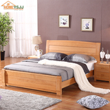 现代简约全实木床1.5 1.8米双人床 榉木卧室气压高箱储物婚床
