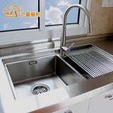 私人定做家用304全不锈钢整体橱柜 不锈钢台面整体厨房厨柜