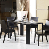 黑色餐桌高密度板餐桌椅 圆桌 洽谈桌餐桌椅组合 实木餐桌椅 饭桌
