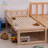 松木儿童床男孩实木环保单人床带护栏公主床小孩组合折叠床幼儿床