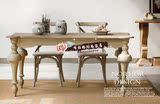 特价 实木可定制尺寸颜色餐桌餐椅组合 地中海风格 葫芦腿餐桌