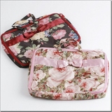 出口日本原单 缎带蝴蝶结 玫瑰花化妆包 pad包 整理包 A4纸大小