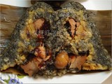 广西板栗绿豆五花鲜肉粽端午大黑粽子特产(10只装: 黑碱草灰肉粽)