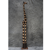 东南亚长颈鹿摆件泰国进口特色创意落地家居装饰品实木雕刻工艺品