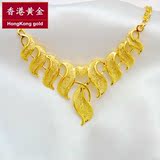 香港黄金 新款24K黄金项链女士 时尚新娘结婚首饰黄金首饰品