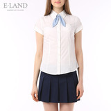 ELAND韩国衣恋夏季女装系带修身短袖衬衫EEYW42501M专柜正品