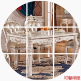欧式大理石餐桌椅6人组合纯实木长方形餐台家具钢琴烤漆1.8米