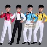 六一儿童合唱服男童长袖演出服主持人背带裤幼儿多色短款表演服