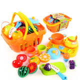 儿童礼物过家家玩具组合套装收纳提篮可切切乐水果蔬菜篮厨房玩具