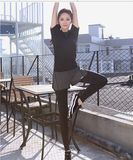 韩国春夏假两件健身裤运动裤女速干跑步弹力健身衣短袖瑜伽服套装