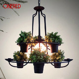 铁艺盆栽美式田园乡村吊灯 设计师的灯 工业现代创意个性花盆吊灯