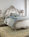 美式雕花大床实木高背床复古双人床高端美法式别墅样板间卧室家具