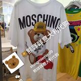 意大利正品代购 Moschino 2016夏季新款 卡通小熊 短袖T恤 男女