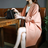 EPJ2016春季新款韩版女装蝙蝠袖大衣宽松中长款茧型女士风衣外套