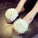 2016韩版潮流新款夏季时尚百搭大花朵沙滩拖鞋平跟女鞋