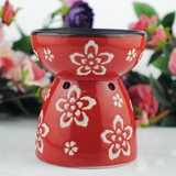 特价中国红陶瓷印花大容量香薰炉精油炉蜡烛套装熏香炉香薰灯熏炉