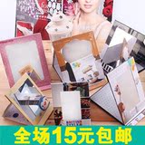 77315 韩国台式公主化妆镜大号梳妆镜便携卡通纸镜随身折叠小镜子