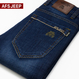 战地吉普夏季新款AFS JEEP牛仔裤男直筒大码青年休闲弹力修身男裤