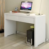 简约现代高档书桌办公桌带抽屉 白色烤漆面电脑桌台式写字台1.2米