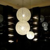 餐厅吧台咖啡厅卧室装饰灯具单头简约创意个性纸圆形麻球吊灯