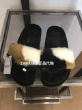 37 38现货 ZARA上海专柜正品代购 8月女款人造皮草拖鞋5600/101