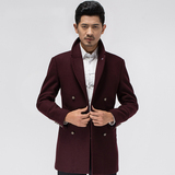 男士羊毛呢子大衣外套中长款2015冬季韩版青年商务大码风衣男外套