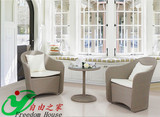 阳台桌椅藤椅三件套创意户外藤沙发茶几组合客厅卧室家具特价