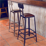 竹璟实木吧台椅创意高椅欧式酒吧椅子木前台复古吧凳简约高脚凳子