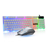 发光三色背光电脑键盘鼠标套装 有线游戏键鼠套装 机械键盘手感