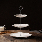 欧式陶瓷三层水果盘篮客厅创意蛋糕盘架下午茶点心盘现代生日礼品