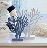 创意地中海装饰风格实木制珊瑚摆件家居家饰装饰品客厅书房书桌面