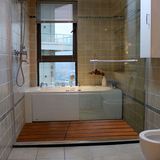 定制卫浴卫生间防水淋浴房地板浴室防滑垫实木地垫洗浴踏板防腐木