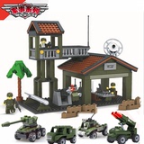 乐高积木军事部队塑料拼插八合一陆军基地战舰飞机坦克男孩玩具