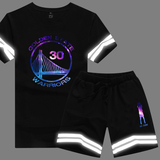 库里30篮球服 艾利斯 罗斯学生训练衣服星空T恤反光条短袖裤套装