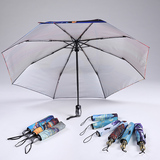 梵高韩国晴雨伞折叠全自动太阳伞防紫外线遮阳伞女星空油画伞