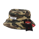 HELLO！BALLIN’迷彩渔夫帽 原创街头品牌hiphop盆帽Bucket Hat
